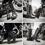 Skull straps motorcycle boots