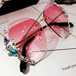 2020 Vintage Fashion Rimless Crystal Sunglasses