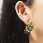 Hummingbird Shaped Drop Earrings