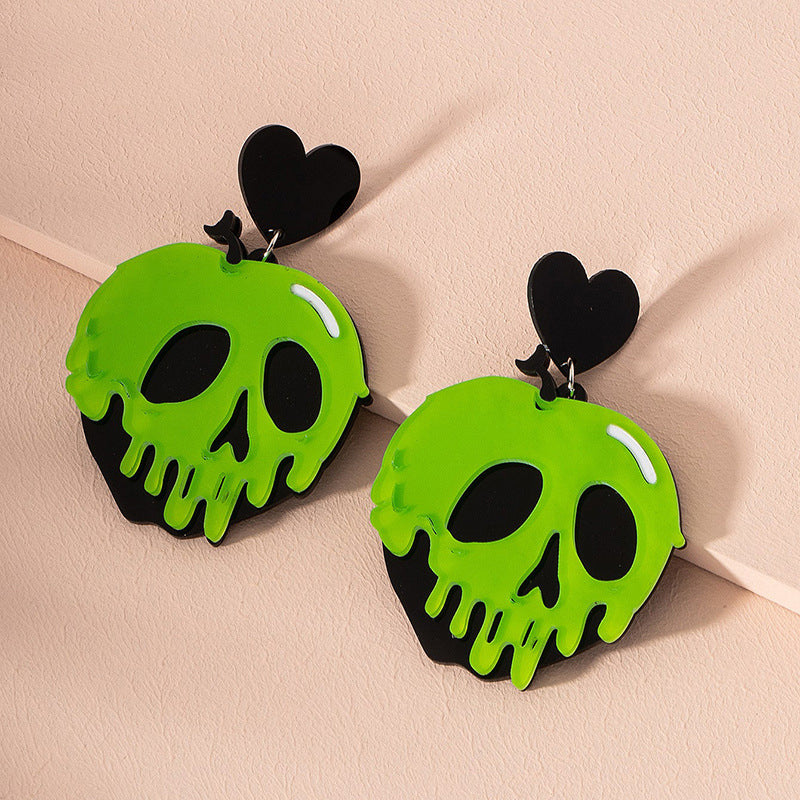 Acrylic Skull Women's Stud Earrings