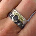 Vintage Star Moon Sun Ring Set