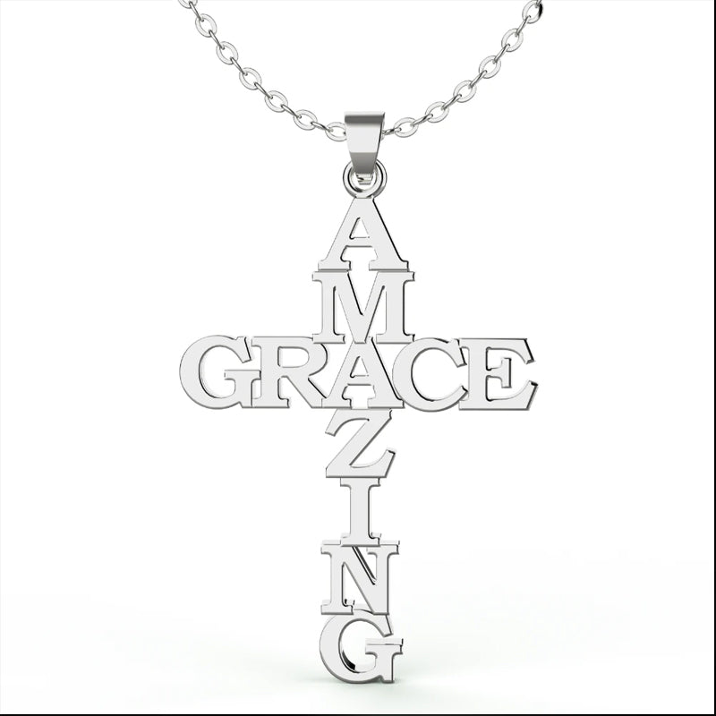 Amazing Grace Cross Necklace