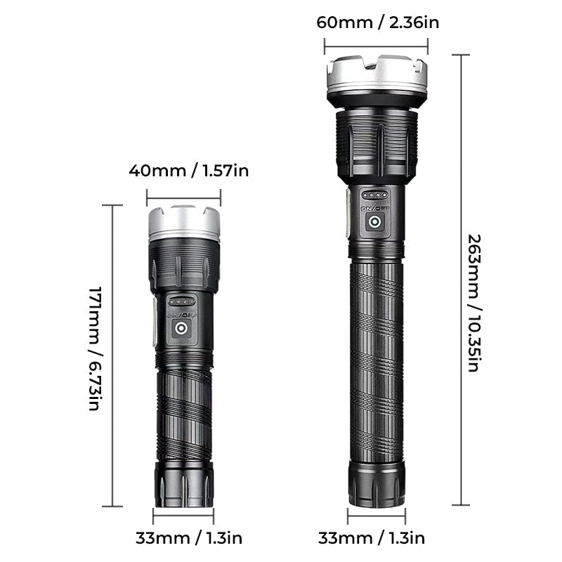 LED zoom flashlight