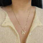 Butterfly Initial "A" Necklace