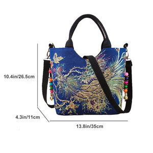 Ladies peacock embroidery bag