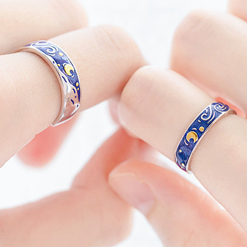 Starry Sky Couple Rings