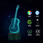 3D  guitar lamp 7 Color Changing Night Light