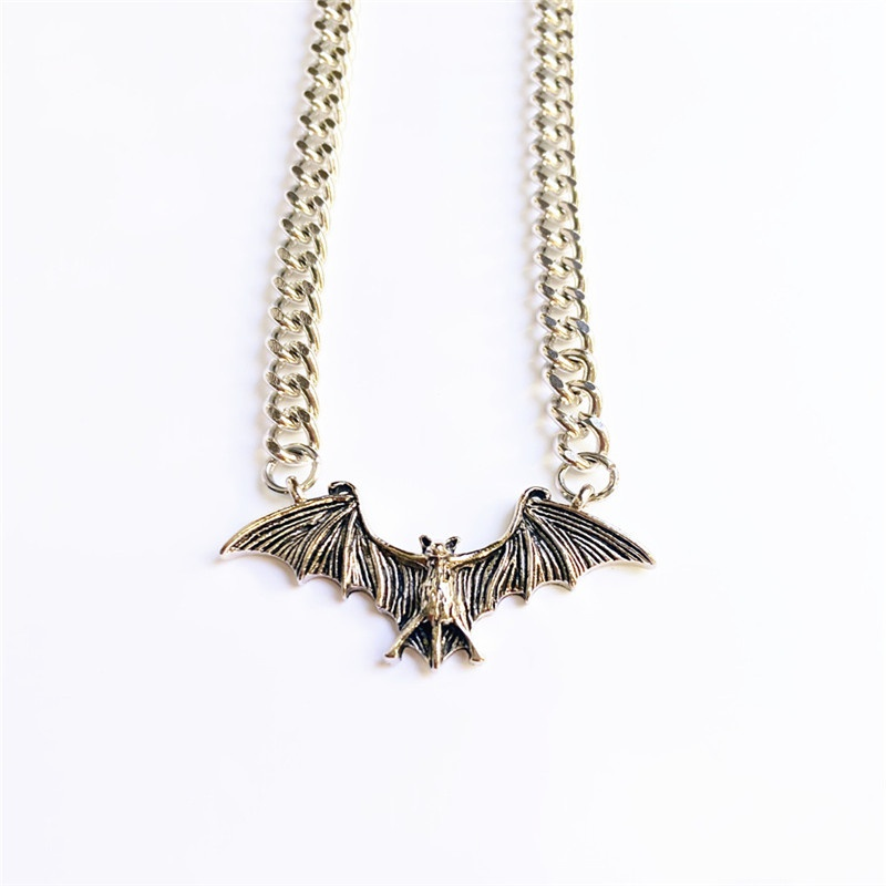 Vintage Punk Gothic Bat Chain Necklace