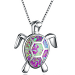 Blue Opal Sea Turtle Necklace