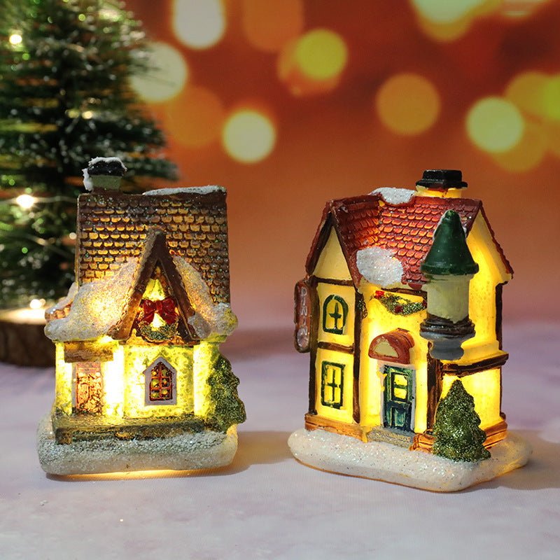 Christmas decoration resin small house