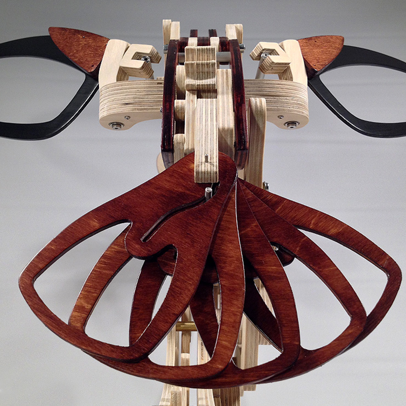 Wooden Kinetic Hummingbird Sculpture