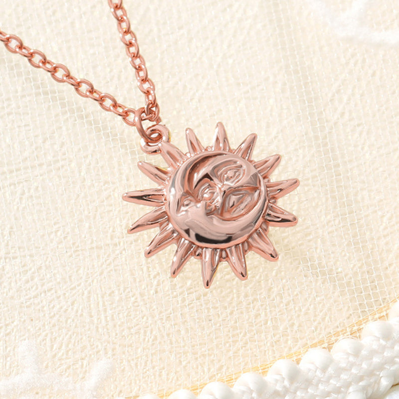 Vintage Sun and Moon Stainless Steel Necklace