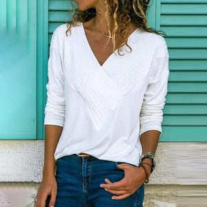 Classic V-Neck Basic Tops T-shirt