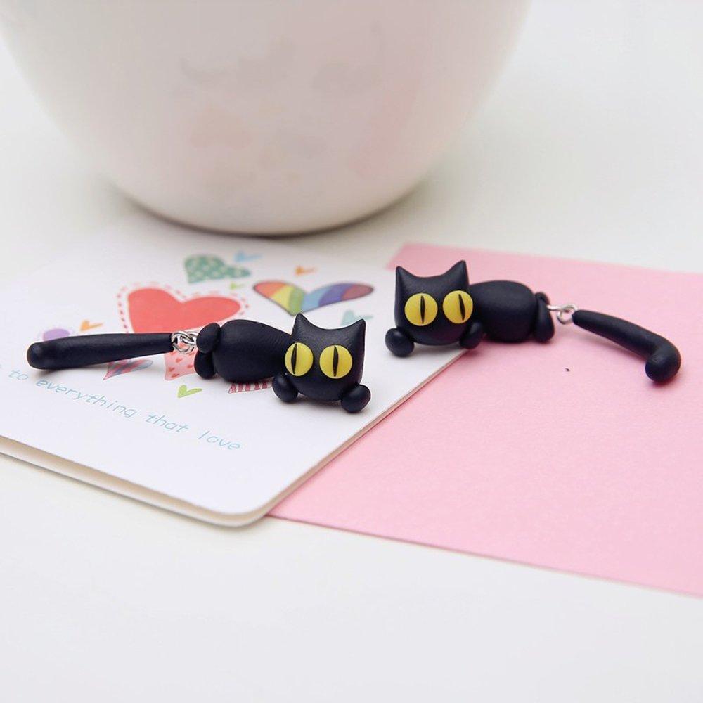 Unique Yellow-Eye Cat Earrings