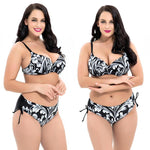 High Waist Printed Bikini Set (Large Size)