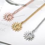 Vintage Sun and Moon Stainless Steel Necklace