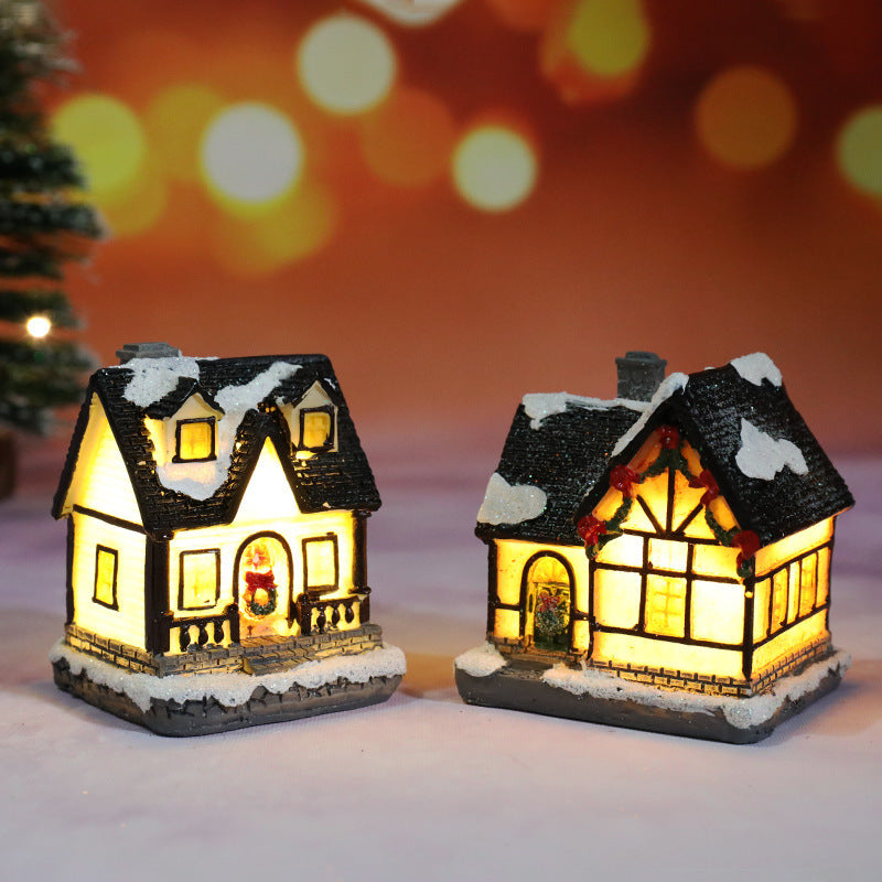 Christmas decoration resin small house