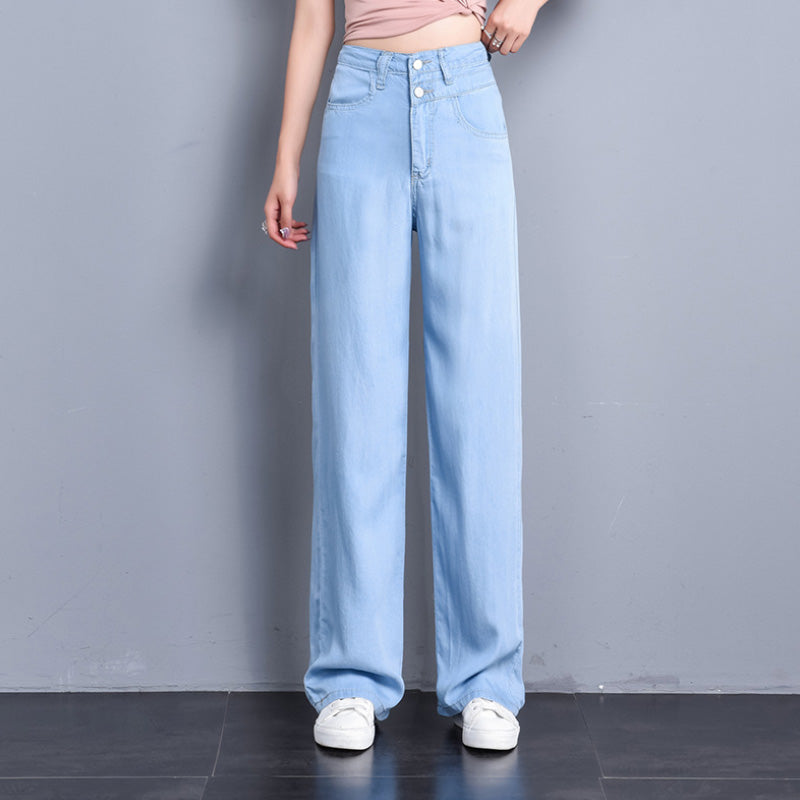 High Waist Straight Tube Jeans