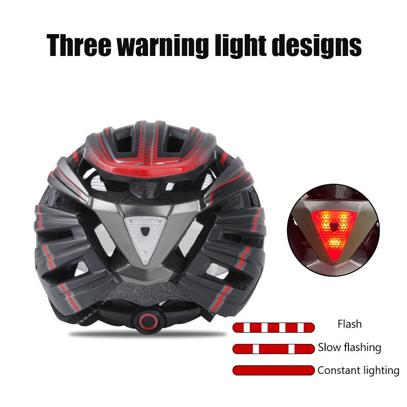 Bike Helmet with Goggles Visor and LED Back Light