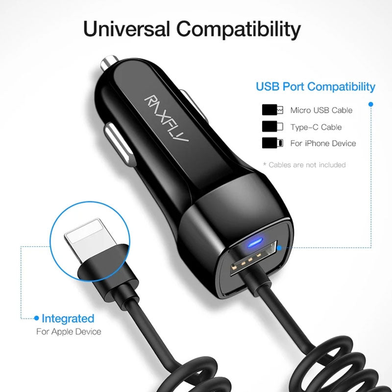 RAXFLY USB Car Charger for Cellphone