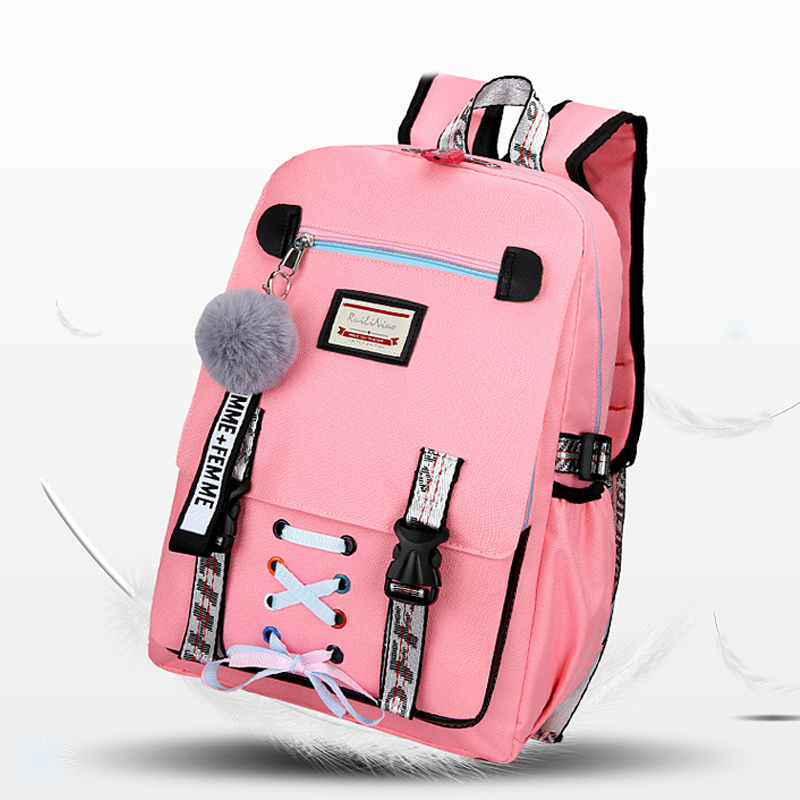 High School Backpack with USB Charging Port