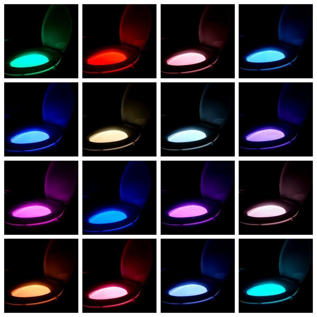 Hirundo 16-Color Motion Sensor LED Toilet Night Light