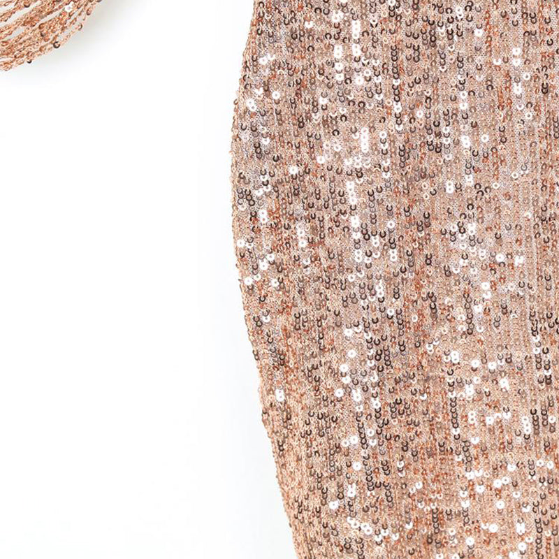 Slit Sleeve Sequin Party Dress