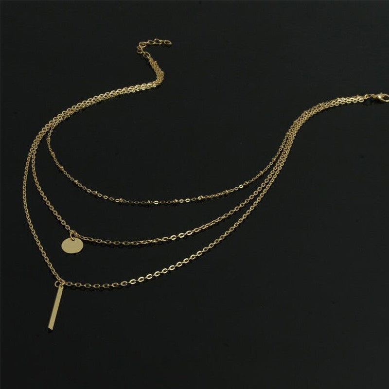 Multilayer Pendant Long Chain Necklace