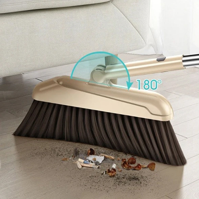 "Built-In Comb" Rotating Broom