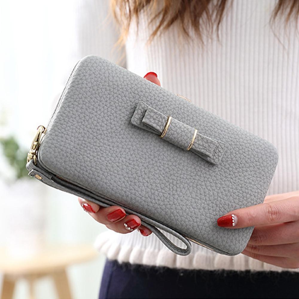 Women Bowknot Long Wallet