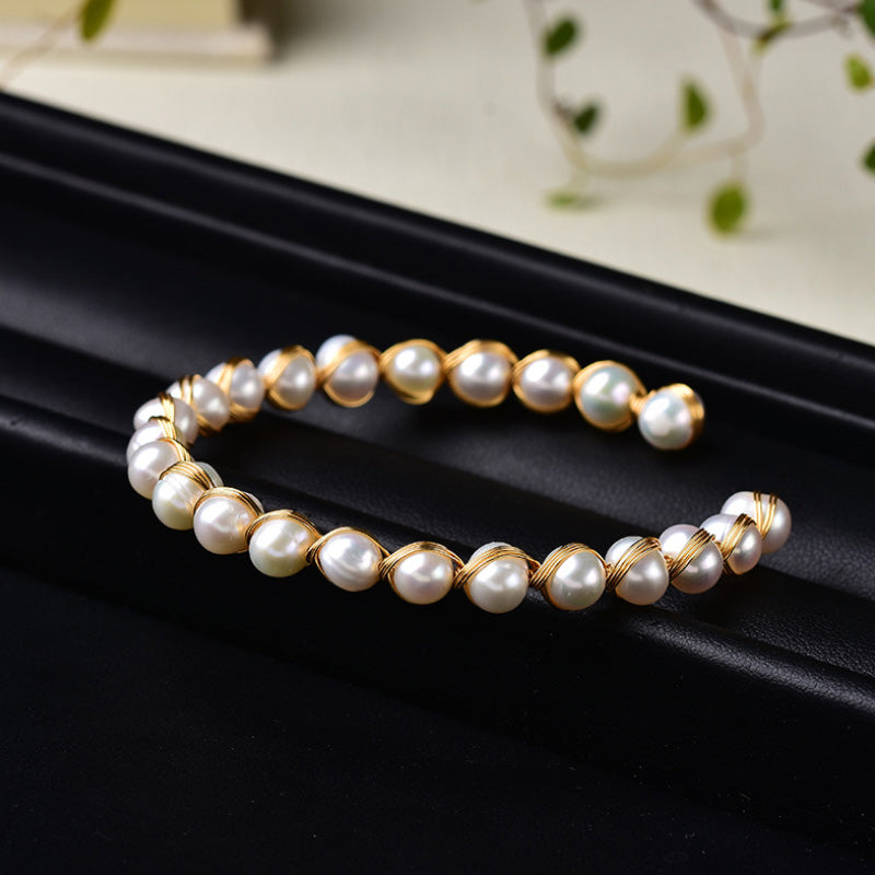 Gold Plated Pearl Bracelet