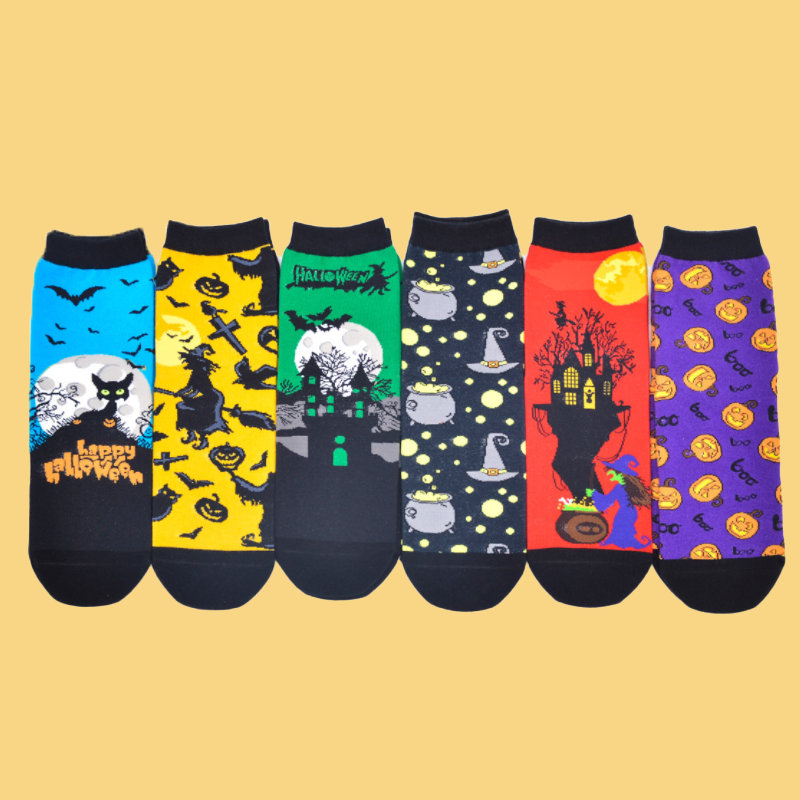 Halloween Style Socks (6 Pairs)