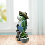 Cute Gardener Frog Statue