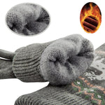 Elk Snowflake Printed Knitted Touchscreen Glove