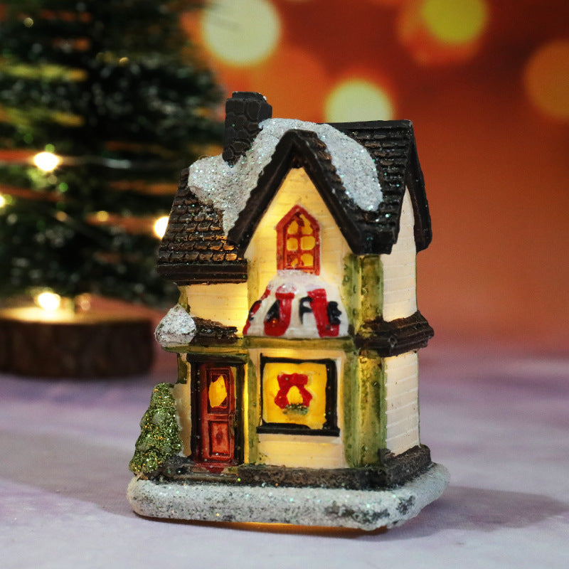 Christmas decoration resin small house