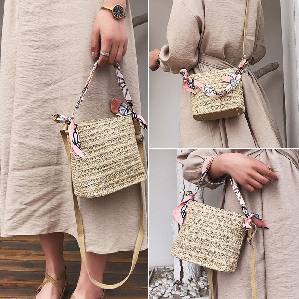 Scarf Daily Rattan Bag Shoulder Bag