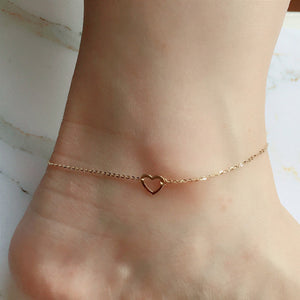 Heart Outline Ankle Bracelet