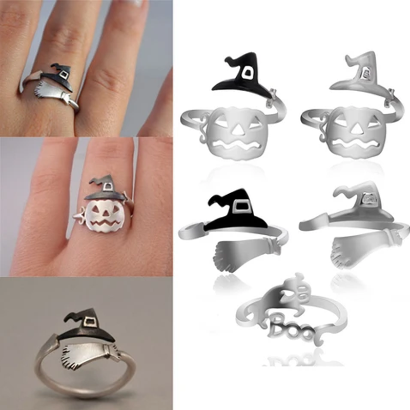 Halloween Pumpkin Witch Hat Ring