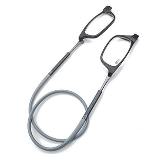 Telescopic magnetic hanging neck reading glasses