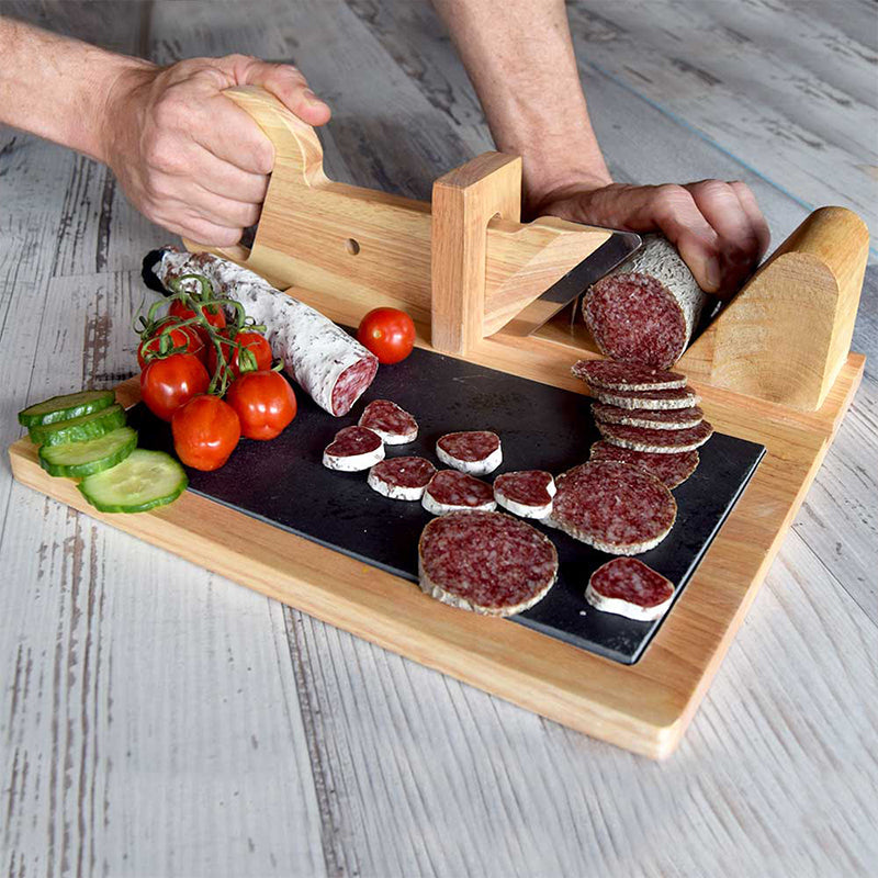 Push-and-Pull Sausage Slicer