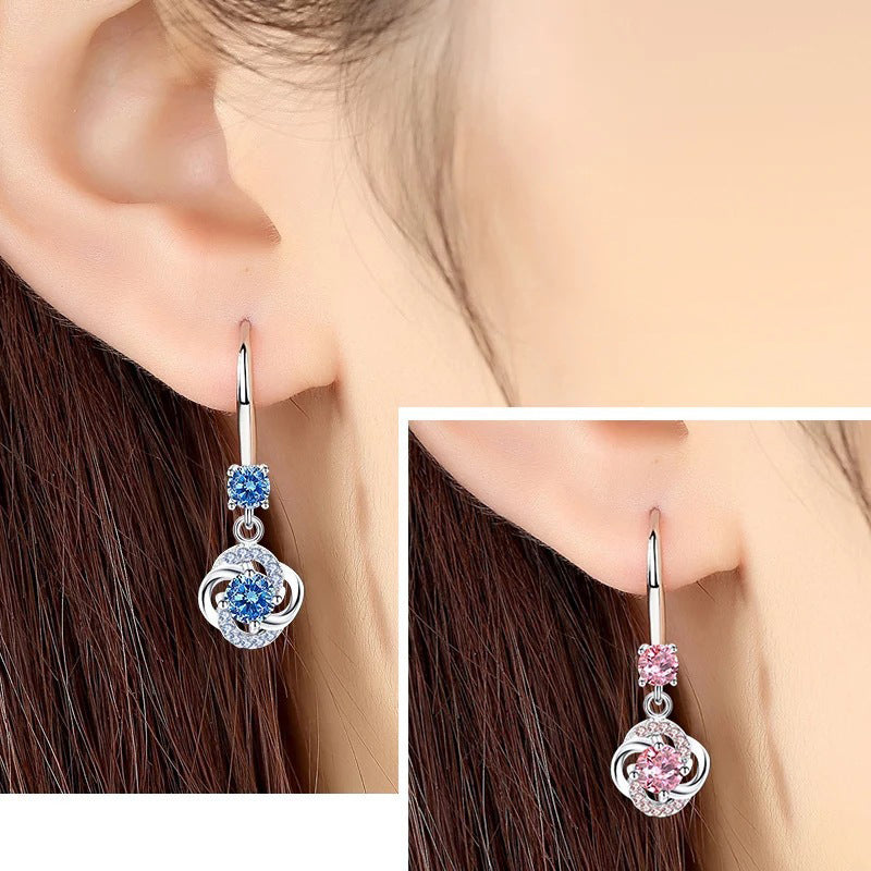 Crystal Four Leaf Clover Earrings