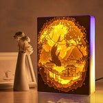 3D Light and Shadow Night Lamp Paper Carving Art