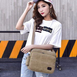 Men's one-shoulder retro canvas bag