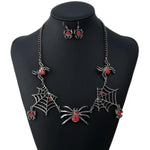 Halloween Jewelry Creative Necklace Spider Web Pendant & Chain