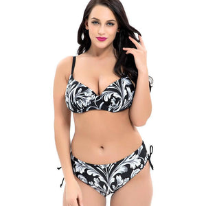 High Waist Printed Bikini Set (Large Size)