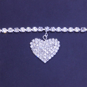 Fashion Heart Rhinestone Anklets