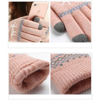 Elk Snowflake Printed Knitted Touchscreen Glove