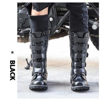 Skull straps motorcycle boots