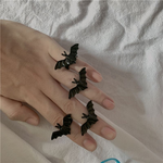 Adjustable Gothic Bat Ring