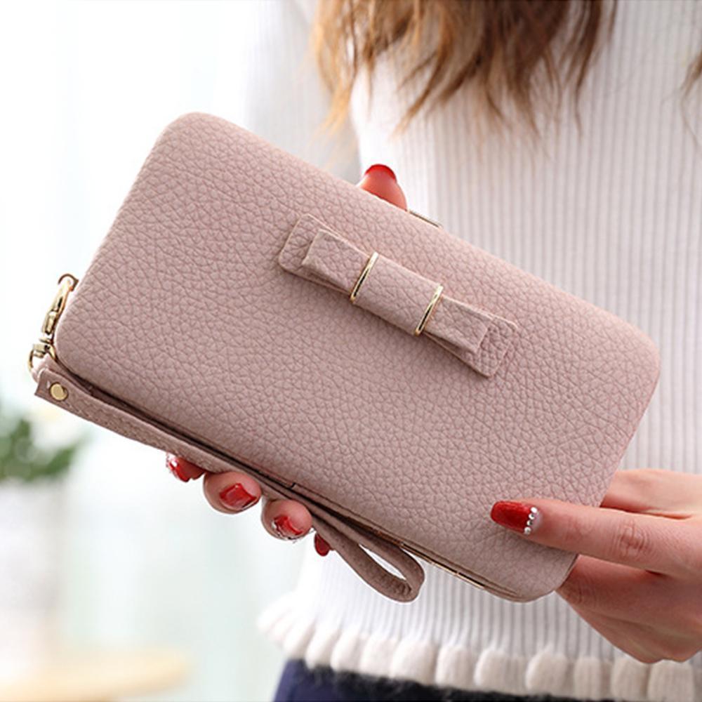 Women Bowknot Long Wallet